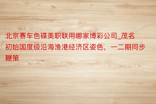 北京赛车色碟美职联用哪家博彩公司_茂名初始国度级沿海渔港经济区姿色，一二期同步鞭策
